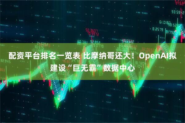 配资平台排名一览表 比摩纳哥还大！OpenAI拟建设“巨无霸”数据中心