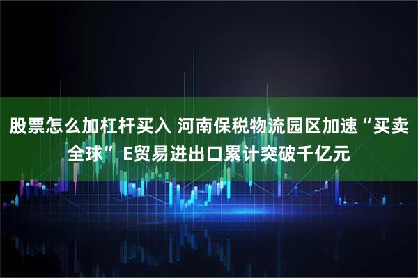 股票怎么加杠杆买入 河南保税物流园区加速“买卖全球” E贸易进出口累计突破千亿元
